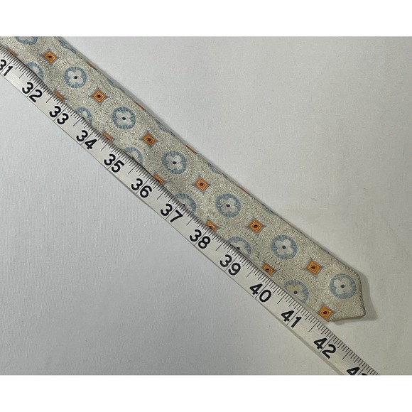 J.Crew 100% Silk‎ 🩵 Cream Belt - Geometric Retro Pattern Print - Women's Small - Picture 6 of 6